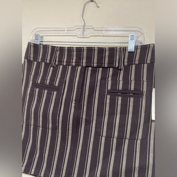 Vince Brown Striped 2 Pocket Mini Skirt Women's Size 4 New With Tags NWT - Picture 2 of 8